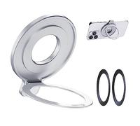 Aunote Anneau Support Magnétique pour Téléphone et Coque, Support MagSafe Portable Réglable à 360°, Grip Téléphone Rotation Ring Stand Compatible avec iPhone, Samsung, Huawei, Xiaomi,LG, Argent