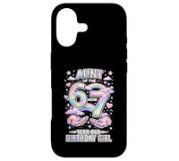 Aunt 67 Meme Birthday 7 Years Old Aquarelle Pastel Rainbow Coque pour iPhone 17