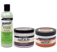 Aunt Jackies Curls & Coils - Lot de 3 soins capillaires - après-shampoing sans rinçage hydratation intense Quench 355 ml/gel définition des boucles Curl La La 426 g/beurre hydratant Seal It Up 213 g