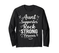 Aunt Supporter Rock Strong Forever - Cool Family Bond Auntie Manche Longue