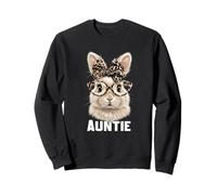 Auntie Bunny Leopard Bow Lapin Coquette Style Sweatshirt