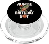 Auntie of The Birthday Boy T-Rex Dinosaure Basketball Anniversaire PopSockets PopGrip pour MagSafe