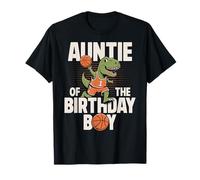 Auntie of The Birthday Boy T-Rex Dinosaure Basketball Anniversaire T-Shirt