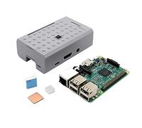 Auoeer DIY Kit Module 3 en 1 Raspberry Pi 3 Modèle B Doot + Kit de dissipateur de Chaleur en cuivre en Aluminium + Gris ABS Case Shell Accessoires d'affichage