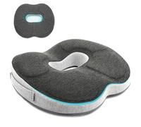 Auoketuo Coussin orthopédique anti-escarres en forme de donut - Soulage efficacement les hémorroïdes, les douleurs de la prostate, le coccyx, la sciatique et le dos - Idéal pour le bureau et la (gris)