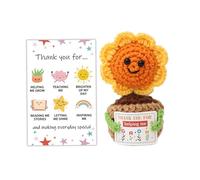 Auony Cadeaux pour enseignants, Thank You For Helping Me Grow, cadeaux d'appréciation pour enseignantes, tournesol au crochet pour les enseignants, dernier jour d'école, rentrée scolaire