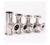 AUOQKQUT 1pc 1.5" Tri Clamp Equal Tee 304 Stainless Steel Ferrule Connector Fit Tube OD 19mm