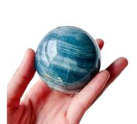 AUOQKQUT 1pc Home Decoration Sky Blue Gemstone Ball Agate Stone Crystal Beautiful Calcite Spheres for Feng Shui Display Office Ornaments,5~6cm