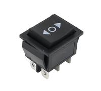 AUOQKQUT 1PCS KCD4 Black Rocker Switch Power Switch on-Off-on 3 Position 6 Pins The Arrow is Reset 16A 250VAC/ 20A 125VAC(Reset)