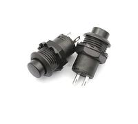 AUOQKQUT 20pcs DS-428/427 Round Button Switch with Automatic Lock Without Automatic Lock Button Red Green Yellow Blue White Black 12MM (Color : Preto, Size : 20pcs Unlock)