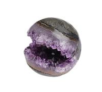 AUOQKQUT Amethyst Druzy Geode Crystal Ball Gemstone Sculpture Figurine Stone Sphere for Home Decoration Divination Fengshui,200-300g