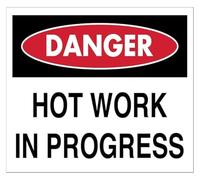 AUOQKQUT Bold Danger Men Working Above Below Tin Sign 12x8 Inch | Ideal for scaffolding warehouse or mechanical room signage needs