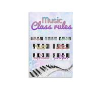 AUOQKQUT Music Classroom Rules Poster, Printable Wall Art Sign for Music Teachers, Engaging Classroom Decor & Bulletin Board Unframed,12x18inch(30x45cm)