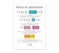 AUOQKQUT Order of Operations Math Poster - PEMDAS Rules & Mnemonic Chart - Educational Classroom Decor for Algebra & Pre-Algebra Framed,08x12inch(20x30cm)
