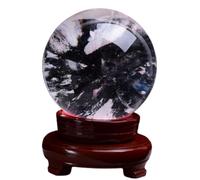 AUOQKQUT Real Quartz Crystal Ball Clear Sphere with Stand Round Collection Crystals Stone for Home Decoration FengShui,14cm/5.5in