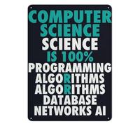 AUOQKQUT Refined Tech Algorithm Metal Tin Sign 8x12 Inch Computer Science Wall Plaque For Developer Lounge Co Working Space Gaming Setup 8 X 12 inch