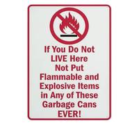 AUOQKQUT Retro Metal Tin Sign No Flammable Or Explosive Items Danger Warning Wall-Art Notice Plaque for Workshop Warehouse Kitchen 8 X 12 inch