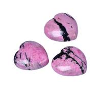 AUOQKQUT Rhodonite Crystal Heart Stone 1.2 inch Hand-Carved Gemstone Pendant for DIY Jewelry, Necklace, and Home Décor