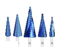 AUOQKQUT Step Drill Bit HSS 4-12 4-20 4-32mm Blue Coated Step Cone Drill Hex Shank Step Drill Bit 1Pcs(3pcs Straight) AUOQKQUT