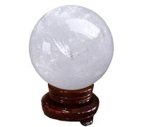 AUOQKQUT White Crystal Gemstone Sphere Calcite Ball Home Decoration Stone for Divination/Chakra Balance/Yoga,50mm/1.96in