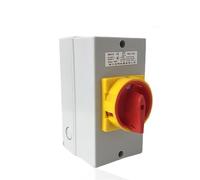 AUOQKQUT YMD11-63D on-Off Two Positions Isolator Disconnect Switch 63A 3P Padlock Cam Changeover with IP65 Waterproof Box Enclosure