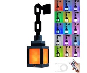 Auosxny Veilleuse Lanterne pixelisée, veilleuse Murale LED 16 Couleurs, avec télécommande Rechargeable, pour Chambre, Enfants, Salle de Jeux, Cadeaux pour garçons
