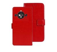 Auotu Cuir PU Coque Flip Bookstyle Magnétique Housse Étui Cover Case pour Blackview BV9300 Pro Smartphone (Rouge)