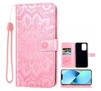 Auotu Cuir PU Coque Flip Bookstyle Magnétique Housse Étui Cover Case pour Doro 8100 / Doro 8100 Plus/Doro 8110 / Doro 8110 Plus Smartphone (Rose with Fleurs Pattern)