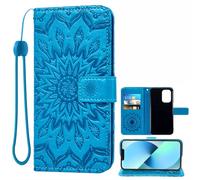Auotu Cuir PU Coque Flip Bookstyle Magnétique Housse Étui Cover Case pour Doro 8100 / Doro 8100 Plus/Doro 8110 / Doro 8110 Plus Smartphone (Bleu with Fleurs Pattern)