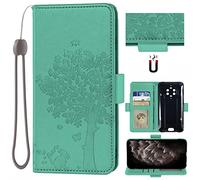 Auotu Cuir PU Coque with Arbre Pattern Flip Bookstyle Magnétique Housse Étui Cover Case pour Blackview BV8800 / Blackview BL8800 / Blackview BL8800 Pro Smartphone (Vert)