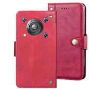 Auotu Cuir PU Coque with Protection de la caméra Flip Bookstyle Magnétique Housse Étui Cover Case pour Oukitel WP36 / Oukitel WP36 Pro Smartphone (Rouge)