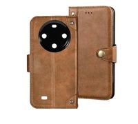 Auotu Cuir PU Coque with Protection de la caméra Flip Bookstyle Magnétique Housse Étui Cover Case pour FOSSiBOT F105 Smartphone (Brun)