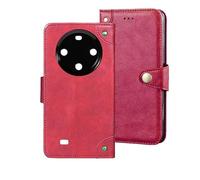 Auotu Cuir PU Coque with Protection de la caméra Flip Bookstyle Magnétique Housse Étui Cover Case pour FOSSiBOT F105 Smartphone (Rouge)