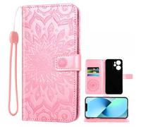 Auotu Cuir with Protection de la caméra PU Coque Flip Bookstyle Magnétique Housse Étui Cover Case pour Blackview Oscal Tiger 13 5G Smartphone (Rose with Fleurs Pattern)