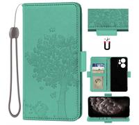 Auotu Cuir with Protection de la caméra PU Coque Flip Bookstyle Magnétique Housse Étui Cover Case pour Blackview Oscal Tiger 13 5G Smartphone (Vert with Arbre Pattern)