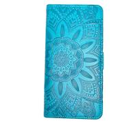 Auotu Cuir with Protection de la caméra PU Coque Flip Bookstyle Magnétique Housse Étui Cover Case pour CUBOT P90 Smartphone (Bleu with Fleurs Pattern)