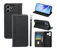 Auotu Cuir with Protection de la caméra PU Coque Flip Bookstyle Magnétique Housse Étui Cover Case pour Blackview Wave 8 / Wave 8C / Oscal Flat 2 / Flat 2C Smartphone (Noir)