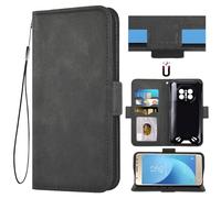 Auotu Cuir with Protection de la caméra PU Coque Flip Bookstyle Magnétique Housse Étui Cover Case pour Doogee S300 Plus / S300 Pro Smartphone (Noir)