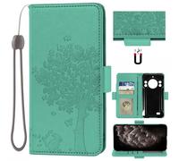 Auotu Cuir with Protection de la caméra PU Coque Flip Bookstyle Magnétique Housse Étui Cover Case pour CUBOT Kingkong ACE 3 Smartphone (Vert with Arbre Pattern)