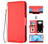 Auotu Cuir with Protection de la caméra PU Coque Flip Bookstyle Magnétique Housse Étui Cover Case pour DOOGEE S200 / DOOGEE S200 X 5G Smartphone (Rouge)