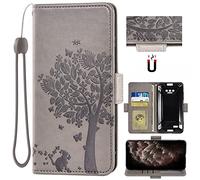 Auotu Cuir with Protection de la caméra PU Coque with Arbre Pattern Flip Bookstyle Magnétique Housse Étui Cover Case pour DOOGEE S41 / DOOGEE S41 Pro / S41 Max / S41 Plus / S41T Smartphone (Gris)
