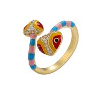 AUOU 1 bague serpent dorée en émail pour femme, Pierre