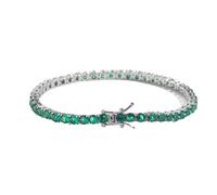 AUOU 1 bracelet rivière européen et américain Hip-hop vert zircon, Pierre
