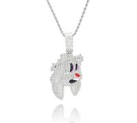 AUOU 1 collier avec pendentif lapin en forme de T et zircon, Pierre
