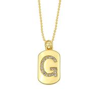 AUOU 1 collier de couleur dorée décorée avec des perles de l'alphabet et des lettres de l'alphabet avec initiales pour femmes en cuivre zircon avec la première lettre nom, cadeaux de fête, Pierre