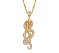 AUOU 1 collier hiphop européen et américain cobra cuivre zircon rue homme, Pierre
