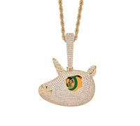 AUOU 1 pendentif licorne coloré, grand collier en oxyde de zirconium, Pierre