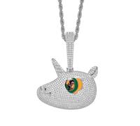 AUOU 1 pendentif licorne coloré, grand collier en oxyde de zirconium, Pierre