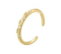 AUOU 1pc Simple Lady Incrusté Coloré Zircon Forme Étoile Bague ouverte Réglable Femme, Pierre