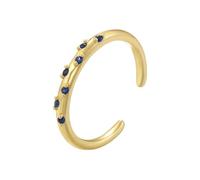 AUOU 1pc Simple Lady Incrusté Coloré Zircon Forme Étoile Bague ouverte Réglable Femme, Pierre